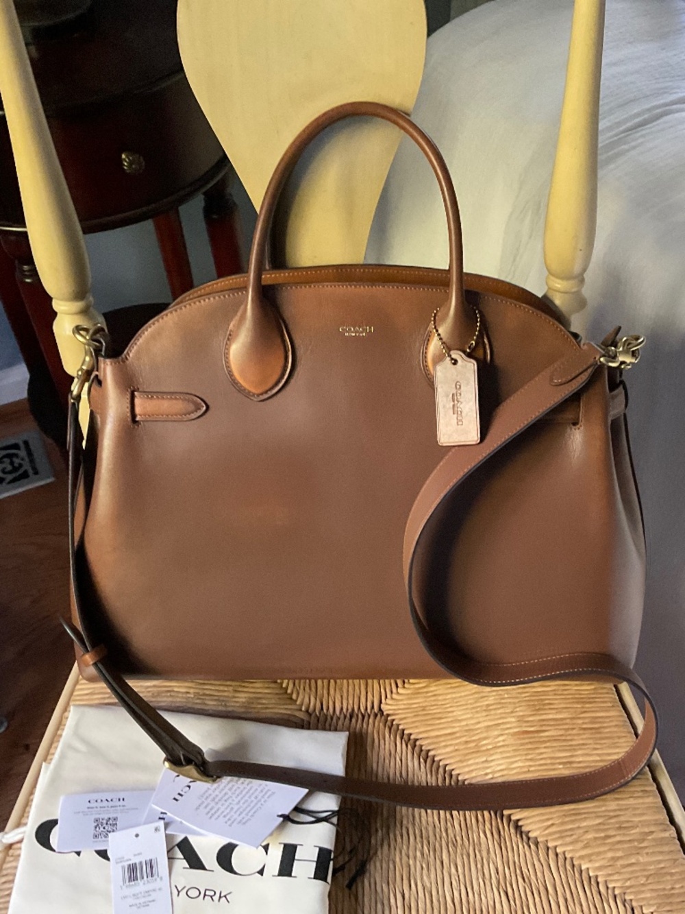 Coach Soft Empire 40 Brown Loved Leather